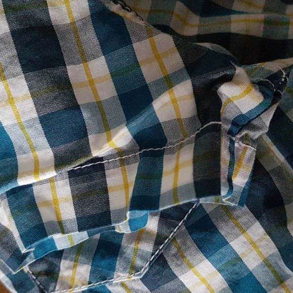 Tommy Bahama Cotton Blue White Yellow Check Button Down Shirt Boys Sz 18 Months - Picture 13 of 16